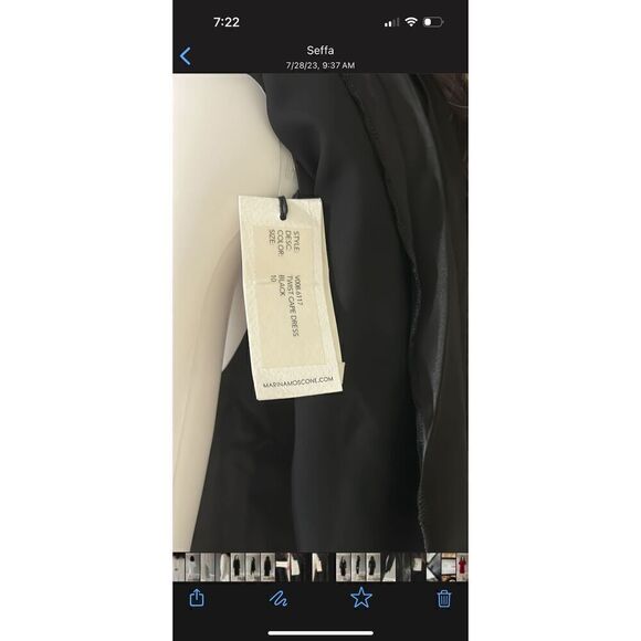 Marina Moscone Drape Twist Front Cape Effect Satin Dress Size 10 - Picture 10 of 10